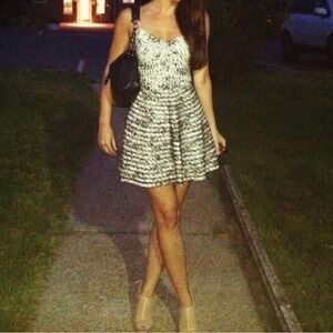 Parker Black and Cream Mini Dress